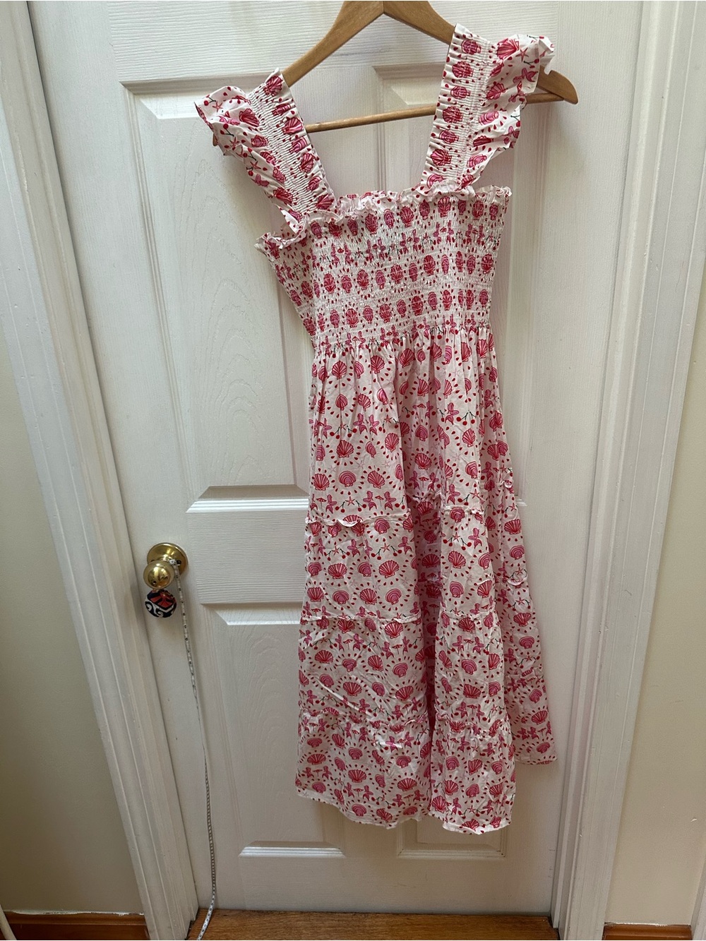 Hill House Ellie Mermaid Nap Dress pink white tank long S Small shell starfish - Picture 5 of 8
